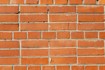 Background brick wall . Red.