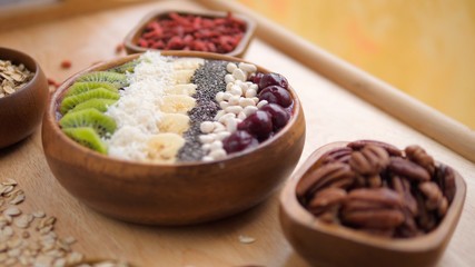 Healthy Eating Concept. Vegan Smoothie Bowl. 