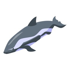 Water dolphin icon. Isometric of water dolphin vector icon for web design isolated on white background