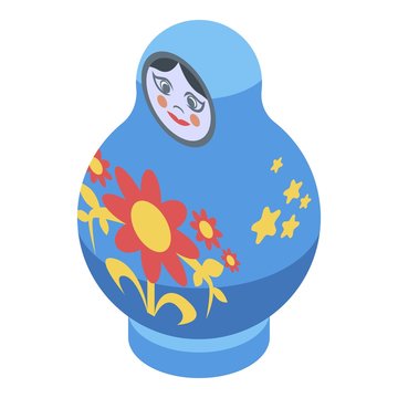 Nesting doll icon. Isometric of nesting doll vector icon for web design isolated on white background