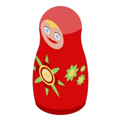 Russian nesting doll icon. Isometric of russian nesting doll vector icon for web design isolated on white background