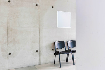 Photo of chairs in corridor at school
