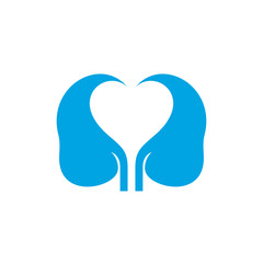 Kidney with love Logo Design Inspiration Template vector