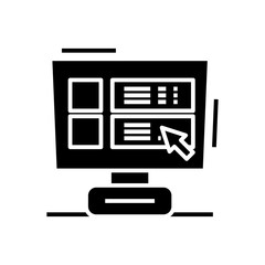 Choosing setting black icon, concept illustration, vector flat symbol, glyph sign.