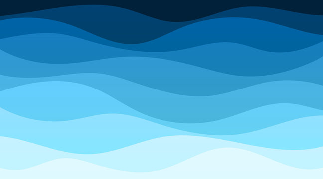 Vector abstract deep blue ocean wave banner background illustration
