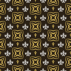 Modern Abstract Background. Black And Gold Color. Seamless  Geometric Pattern. Texture Wallpaper. Vector Image.