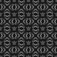 Dark Royal Background. Retro style. Seamless Pattern. Texture Wallpaper. Vector Image.