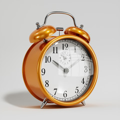 Orange old fashioned alarm clock