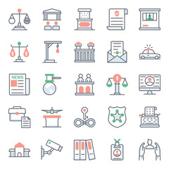  Global Law Flat Icons Pack 