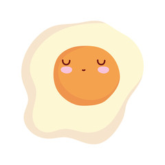 fried egg breakfast character cartoon food cute line and fill style