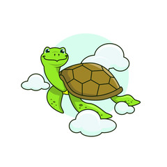 Sea Turtle Illustration, Sea Turtle Illustration, Turtle Stickers, Turtle Logo Design