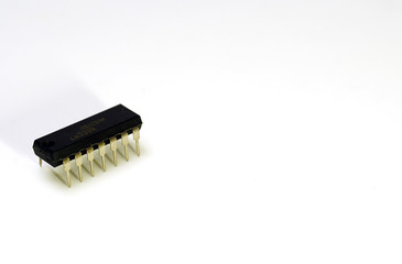 Integrated Circuit in white background / concept chip. copy space