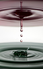 A waterdrop falling into another water