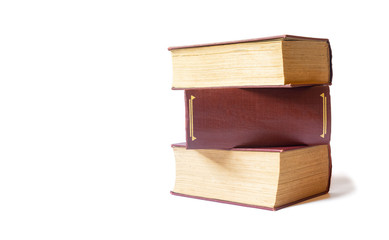 Old books isolated on white background