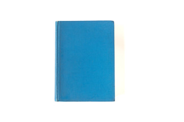 Single blue book isolated on white background