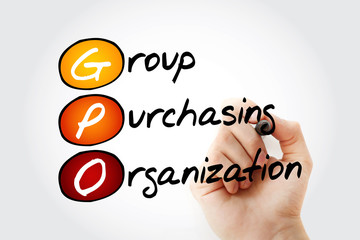 Fototapeta premium GPO - Group Purchasing Organization acronym, business concept background