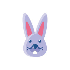 Fototapeta na wymiar cute rabbit head icon, colorful and flat style design