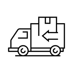 Goods transportation line icon, concept sign, outline vector illustration, linear symbol.