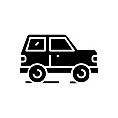 Car black icon, concept illustration, vector flat symbol, glyph sign.