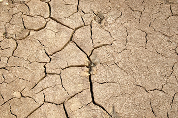 Dry lake or swamp in the process of drought and lack of rain or moisture, a global natural disaster. The cracked soil of the earth due to climate change. Hydrological drought, ccological catastrophy