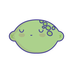 citrus lemon character cartoon food cute flat style icon