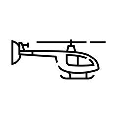 Helicopter line icon, concept sign, outline vector illustration, linear symbol.