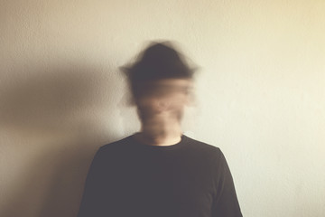 blurred man portrait, surreal identity concept - obrazy, fototapety, plakaty