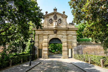 Fototapeta na wymiar Leopold's gate in the Visegrad fortress in Prague.