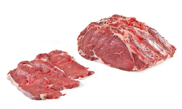 Beef Ribs - Italian "Trinca"- Isolated on White Background