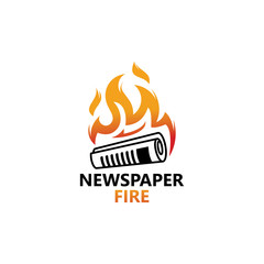 Newspaper Fire Logo Template Design