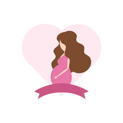 Obraz premium This is pregnant women on white background. Cute illustration.