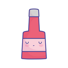 bottle sauce character cartoon food cute flat style icon