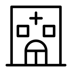 Obraz premium Hospital icon. Clinic building, healthcare, medical symbols.