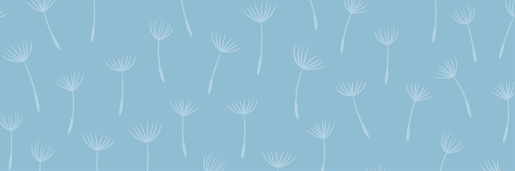 Summer background with flying dandelion seeds .Vector - 326454935