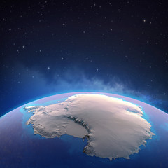 Antarctica from space, ice melting down © mozZz