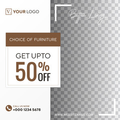 Furniture social media post story template digital marketing