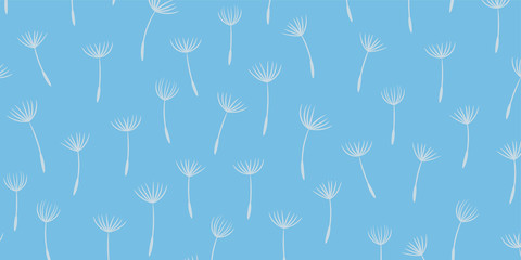 Summer background with flying dandelion seeds .Vector - 326454961