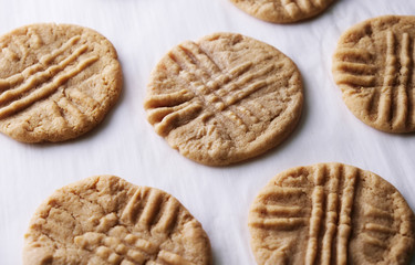 Peanut butter cookies isolated dessert food.