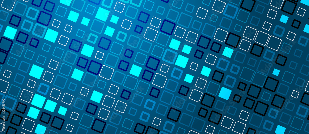 Poster blue abstract technology background with squares