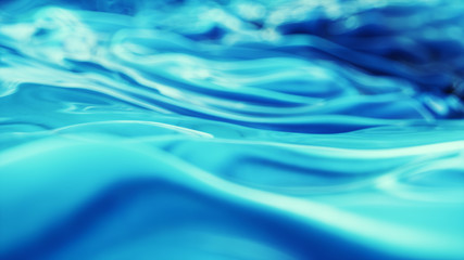 Abstract background closeup fluid ink aqua blue with depth of field