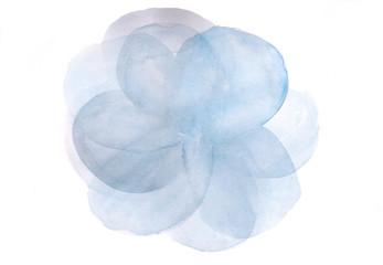 Watercolor blue abstract bubbles background