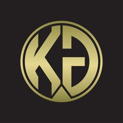 KG Logo monogram circle with piece ribbon style on gold colors