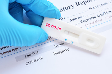 Positive test result by using rapid test device for COVID-19, novel coronavirus 2019 found in...
