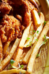 fried chicken with french fries