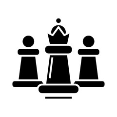 Chess black icon, concept illustration, vector flat symbol, glyph sign.