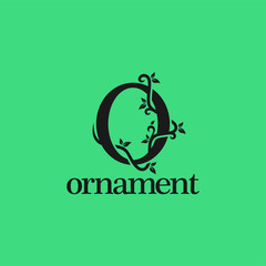 letter O plant logo design vector illustration
