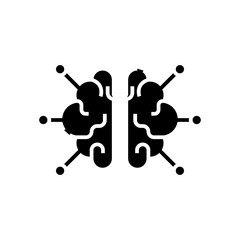 Brain challenge black icon, concept illustration, vector flat symbol, glyph sign.