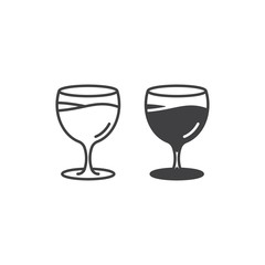 Wine glass. Vector icon template