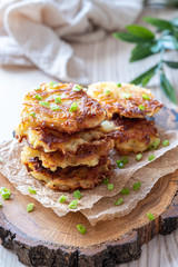 Draniki - potato fritters pancakes with a chive