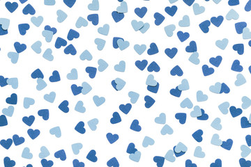 Small Blue Hearts On White Background